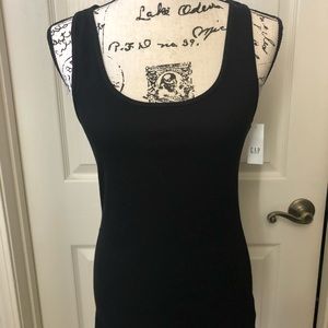 Two black ribbed tanks- Old Navy & Gap NWT, size L
